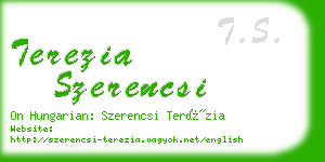 terezia szerencsi business card